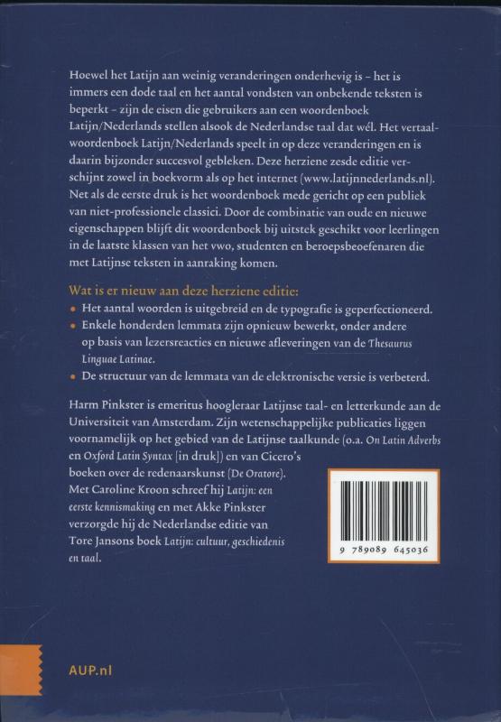 Achterkant van Latijn / Nederlands