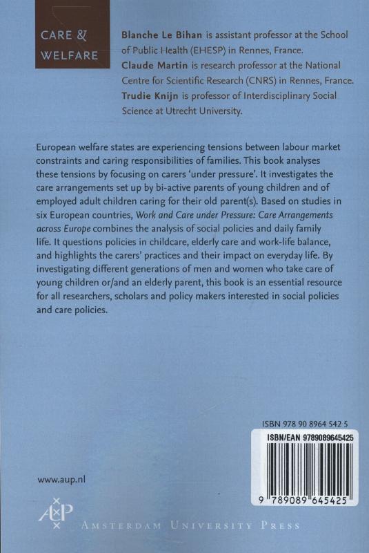 Achterkant van Work and care under pressure