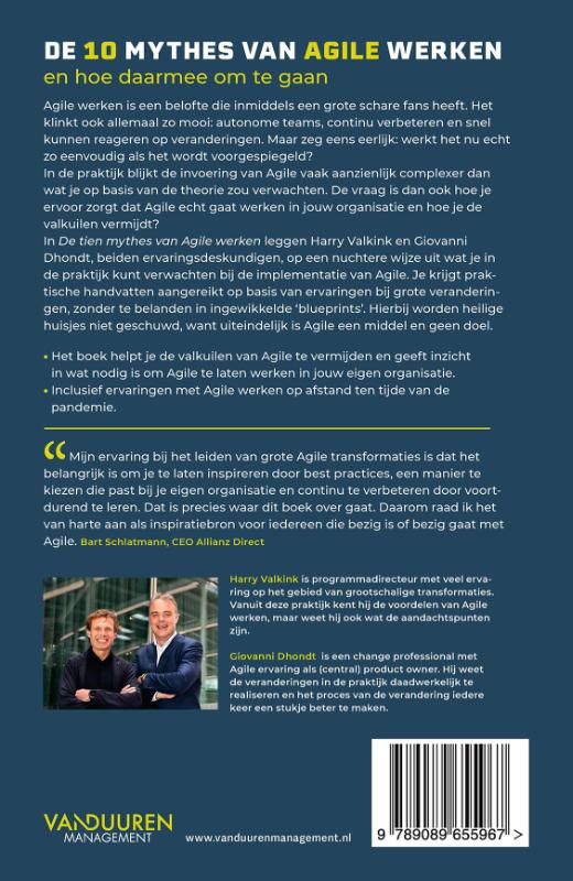 Achterkant van De tien mythes van Agile werken