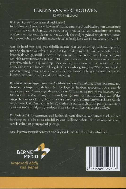 Achterkant van Tekens van vertrouwen