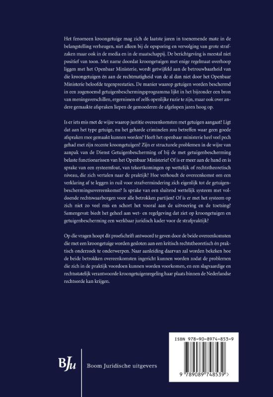 Achterkant van De kroongetuige in het Nederlandse strafproces