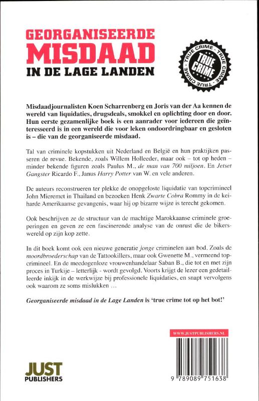 Achterkant van Georganiseerde misdaad in de lage landen