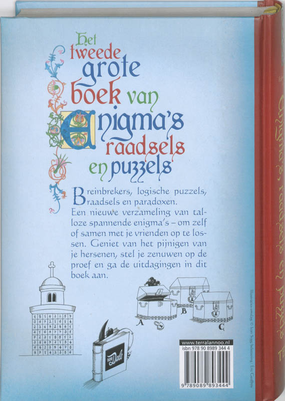 Achterkant van Het tweede grote boek van enigma's, raadsels en puzzels