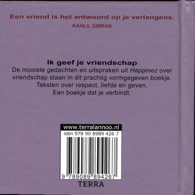 Achterkant van Ik geef je vriendschap