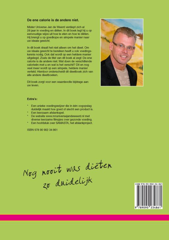 Achterkant van De ene calorie is de andere niet