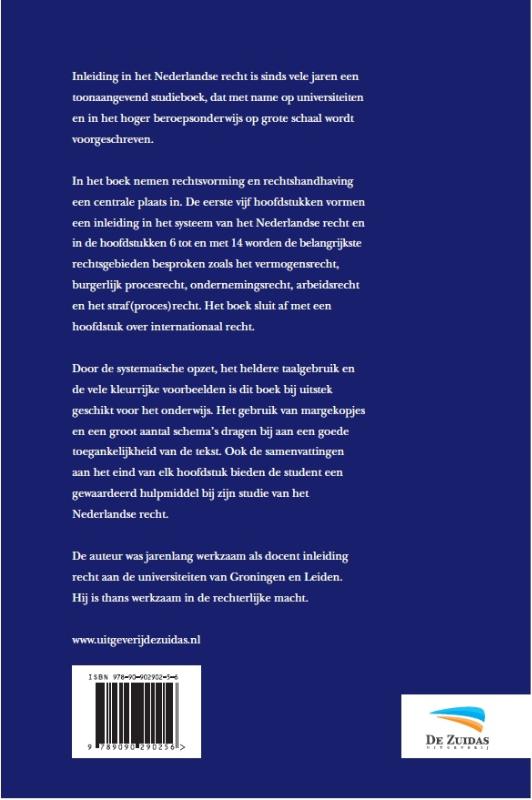 Achterkant van Inleiding in het Nederlandse recht