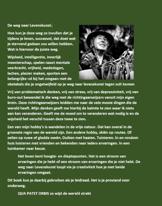 Achterkant van De weg naar levenskunst