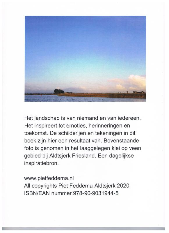 Achterkant van Piet Feddema, schilderijen en tekeningen van Landschapsbeelden