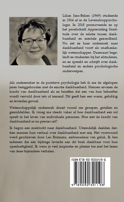 Achterkant van Een zoektocht naar dankbaarheid