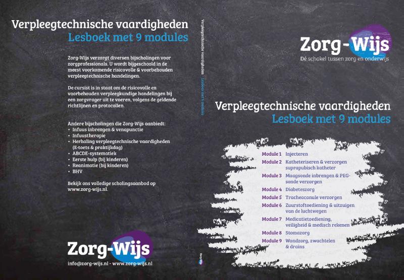 Achterkant van Lesboek verpleegtechnische vaardigheden
