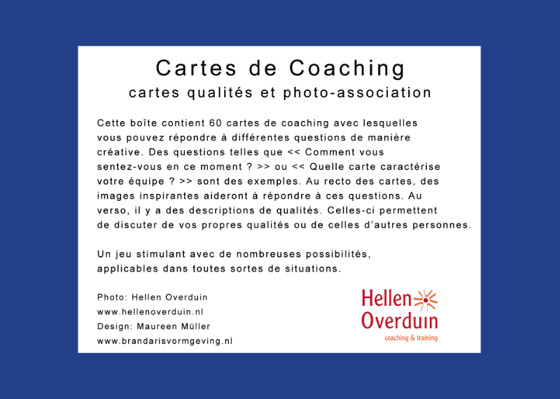 Achterkant van Cartes de Coaching