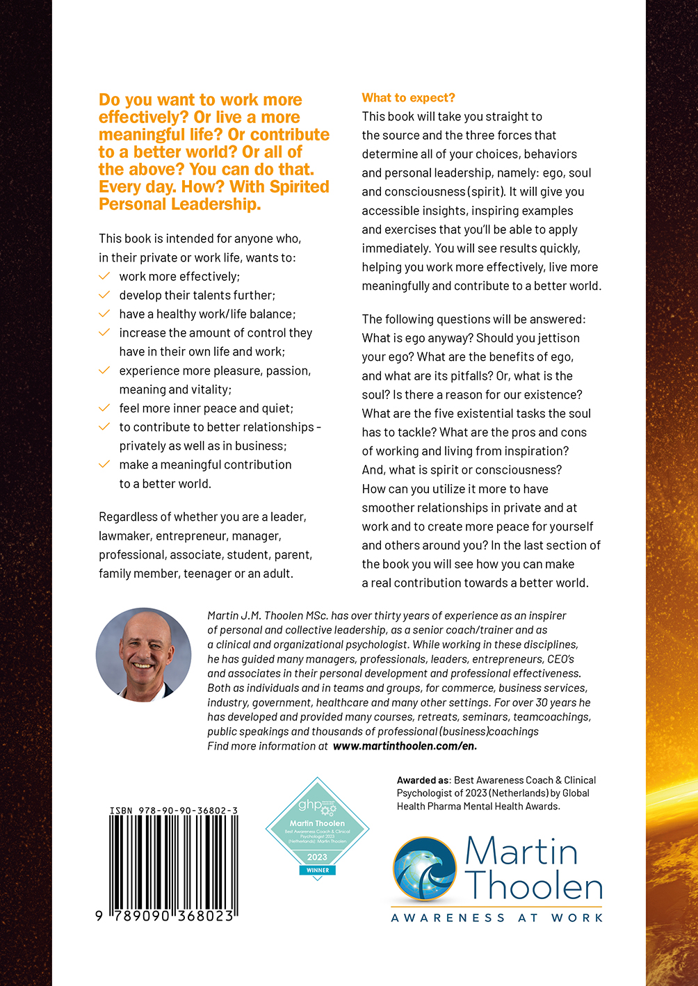 Achterkant van Spirited Personal Leadership