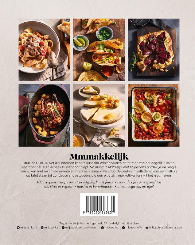 Achterkant van Makkelijk met Miljuschka