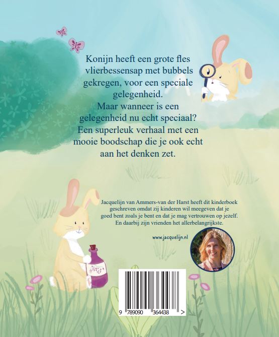 Achterkant van Konijn en het speciale moment