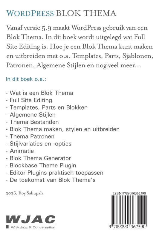Achterkant van WordPress Blok Thema