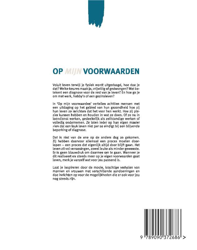 Achterkant van Op mijn voorwaarden