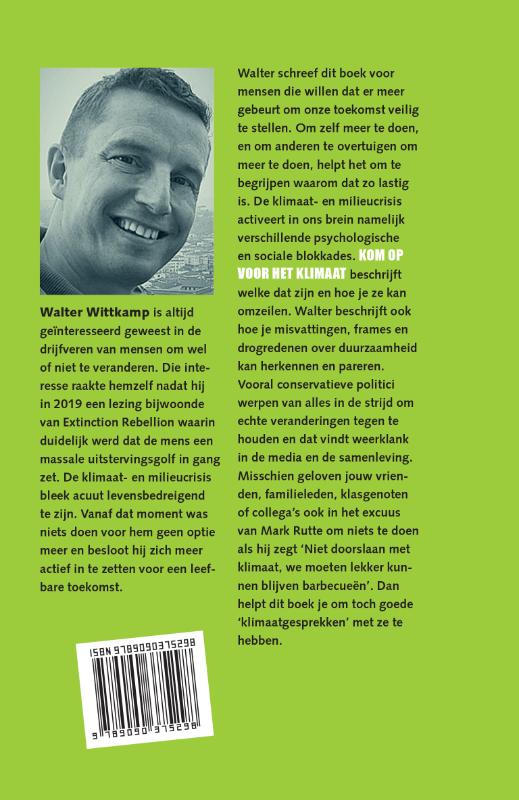 Achterkant van Kom op voor het klimaat