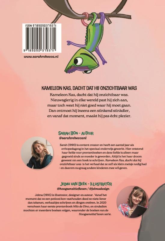 Achterkant van Kameleon Kas dacht dat hij onzichtbaar was