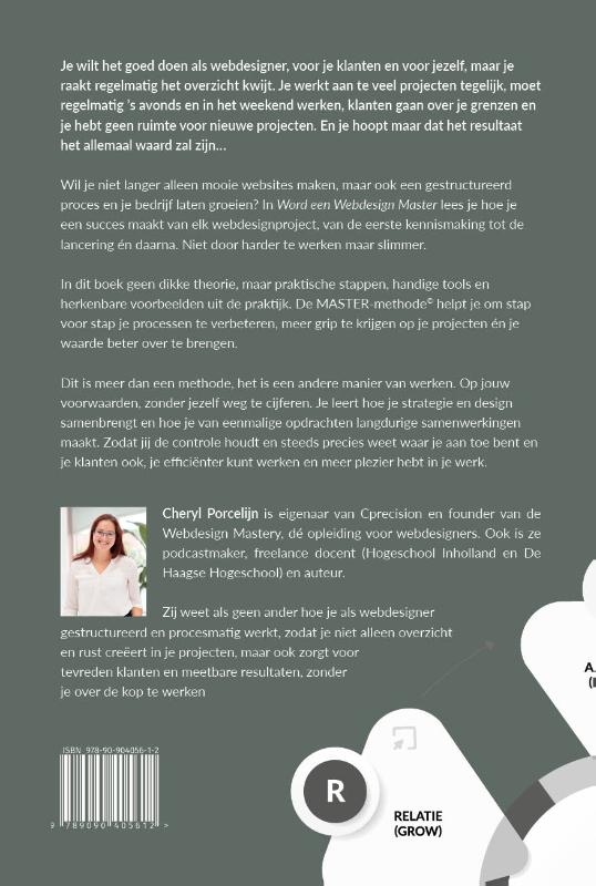 Achterkant van Word een Webdesign Master - De bewezen 6-fasenaanpak van de MASTER-Methode