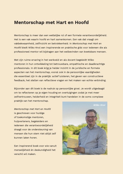 Achterkant van Mentorschap met Hart en Hoofd