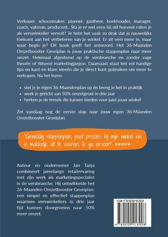 Achterkant van Het Omzetboosterboek voor je verswinkel