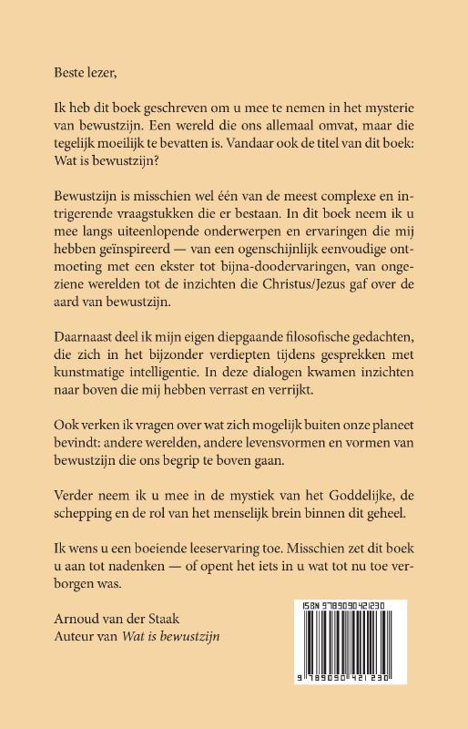 Achterkant van Wat is bewustzijn