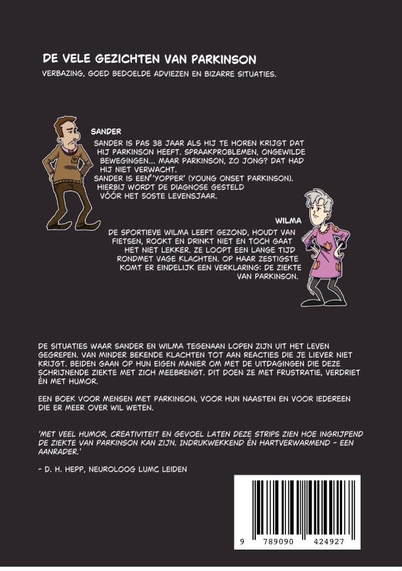 Achterkant van De vele gezichten van parkinson