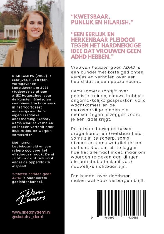 Achterkant van Vrouwen hebben geen ADHD
