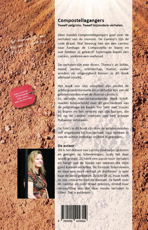 Achterkant van Compostellagangers