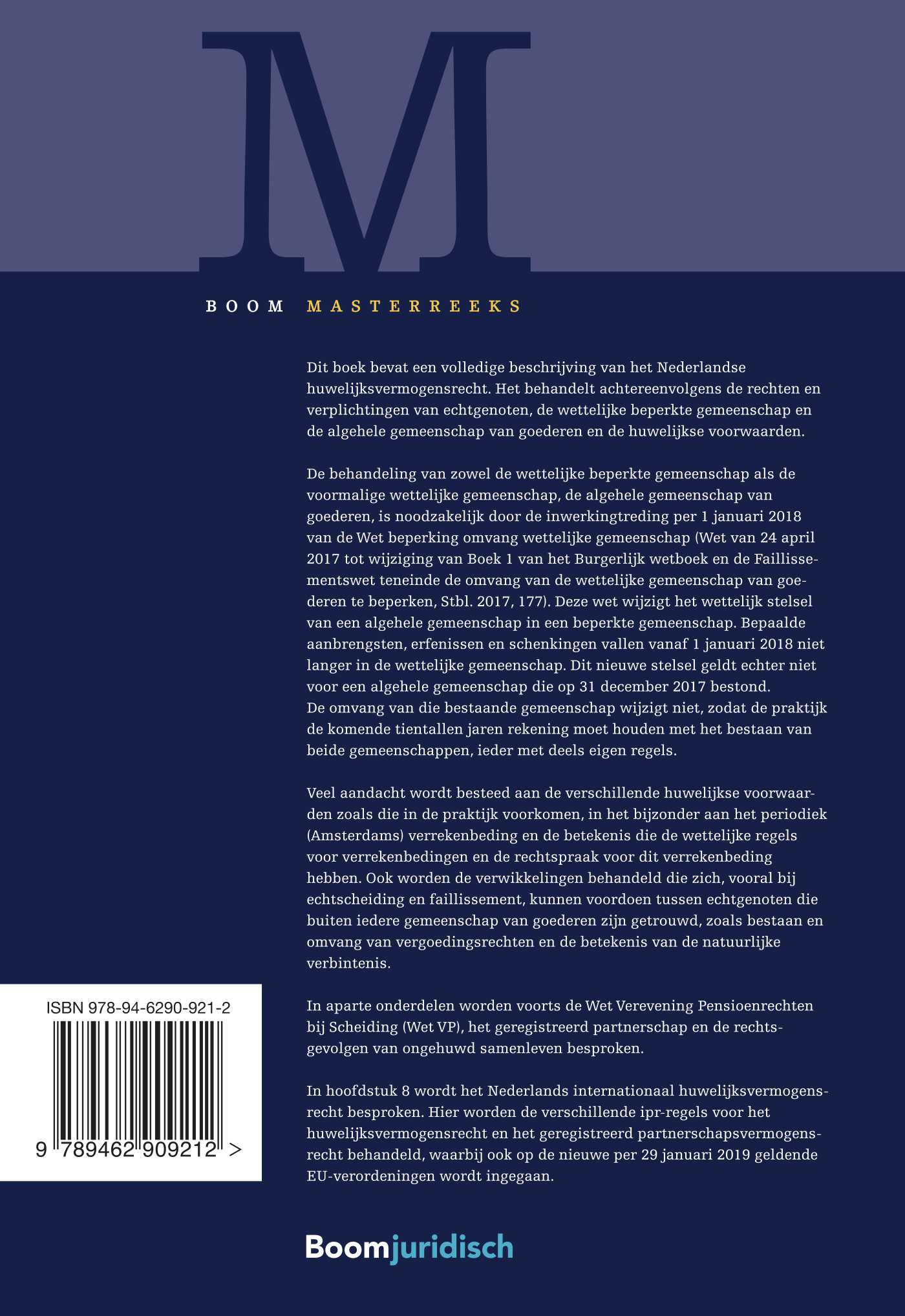 Achterkant van Handboek huwelijksvermogensrecht