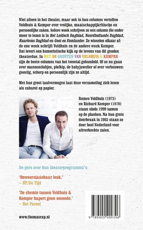 Achterkant van Met de groeten van Veldhuis en Kemper