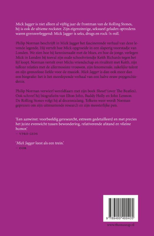 Achterkant van Mick Jagger