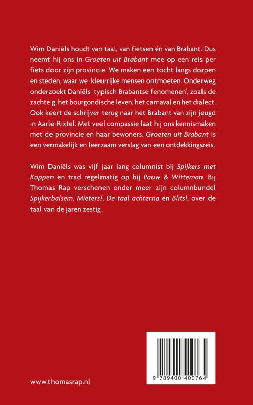Achterkant van Groeten uit Brabant