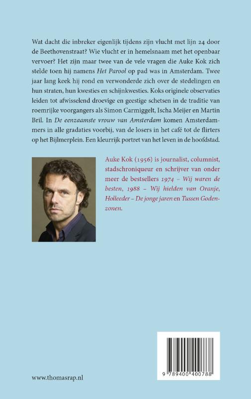 Achterkant van De eenzaamste vrouw van Amsterdam