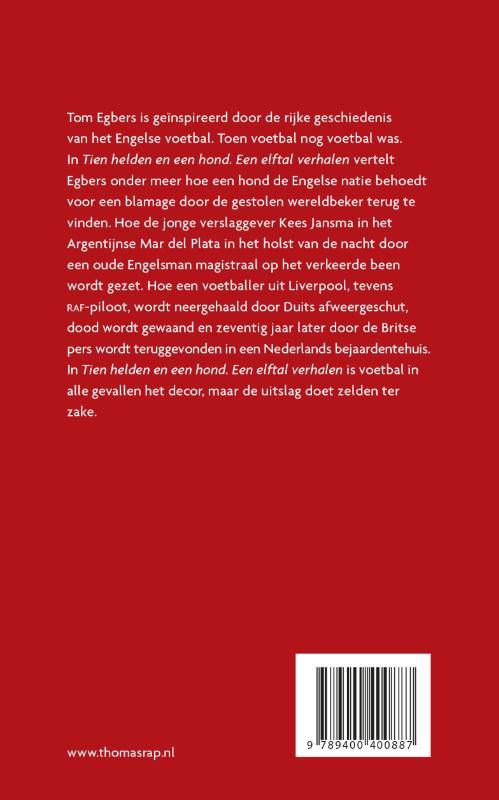 Achterkant van Tien helden en een hond