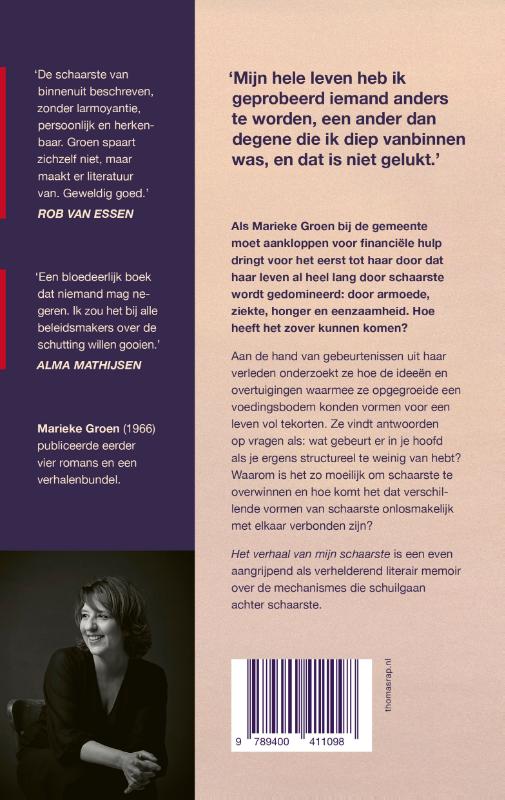 Achterkant van Het verhaal van mijn schaarste