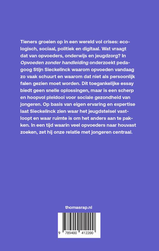 Achterkant van Opvoeden zonder handleiding