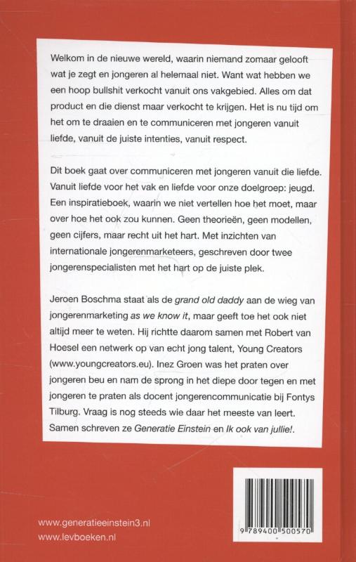 Achterkant van Love youth marketing