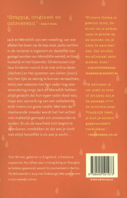 Achterkant van Met open armen