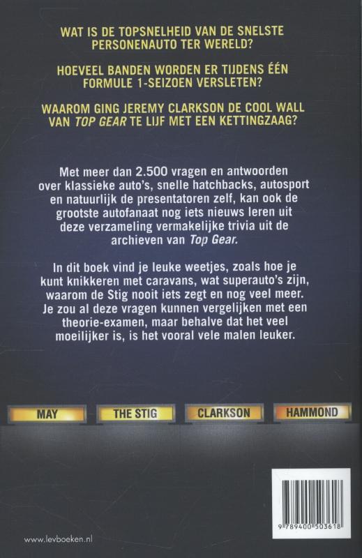 Achterkant van TopGear quizboek
