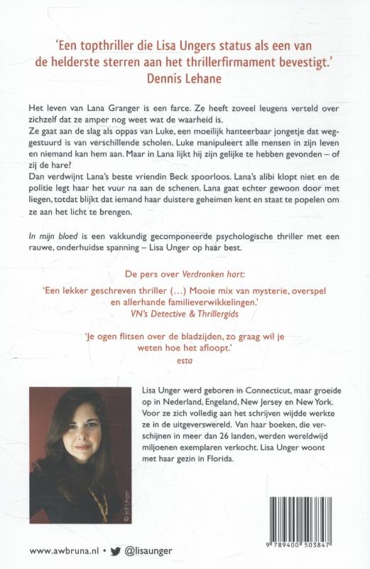Achterkant van In mijn bloed