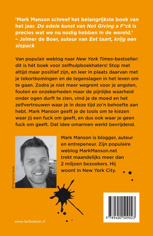 Achterkant van De edele kunst van not giving a fuck