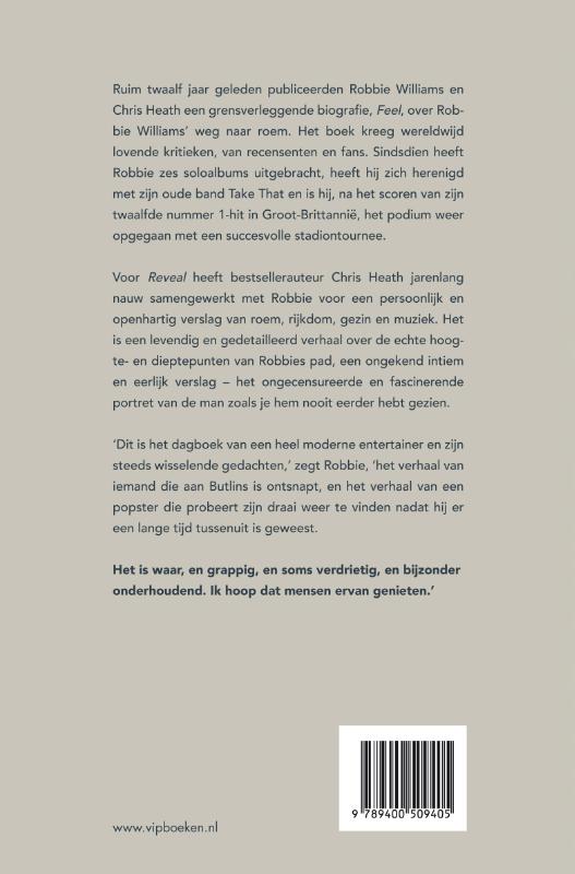 Achterkant van Reveal Robbie Williams