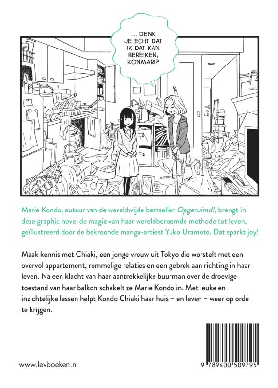 Achterkant van Opgeruimd! De manga