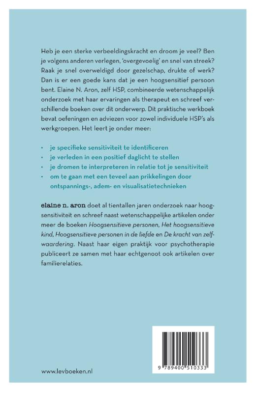 Achterkant van Het werkboek voor hoogsensitieve personen