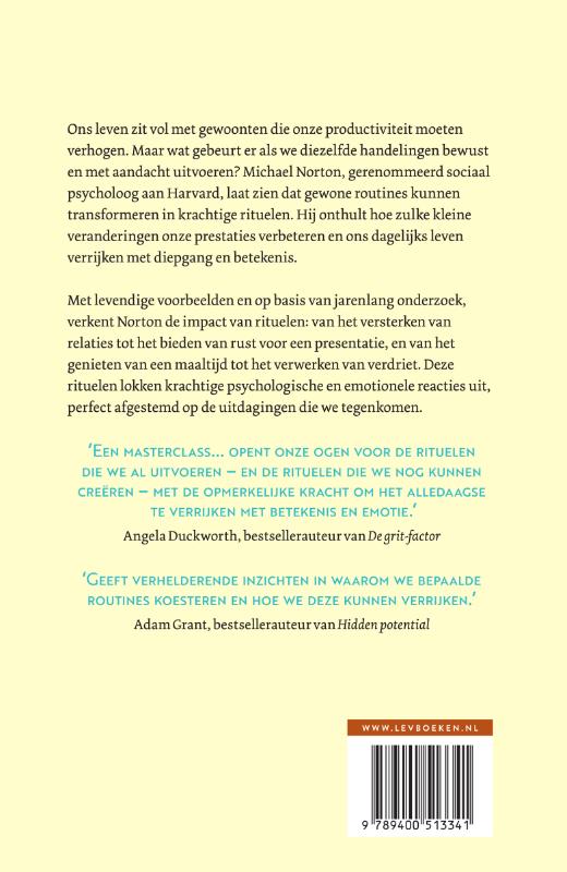 Achterkant van Van gewoonte naar ritueel