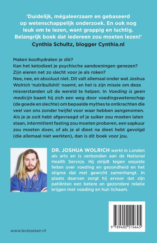 Achterkant van Voeding is geen medicijn