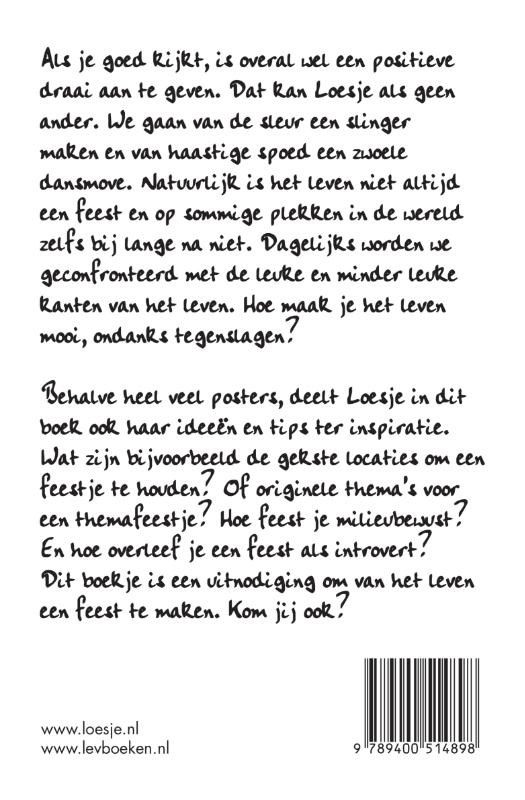 Achterkant van Het leven is een feest en jij bent uitgenodigd
