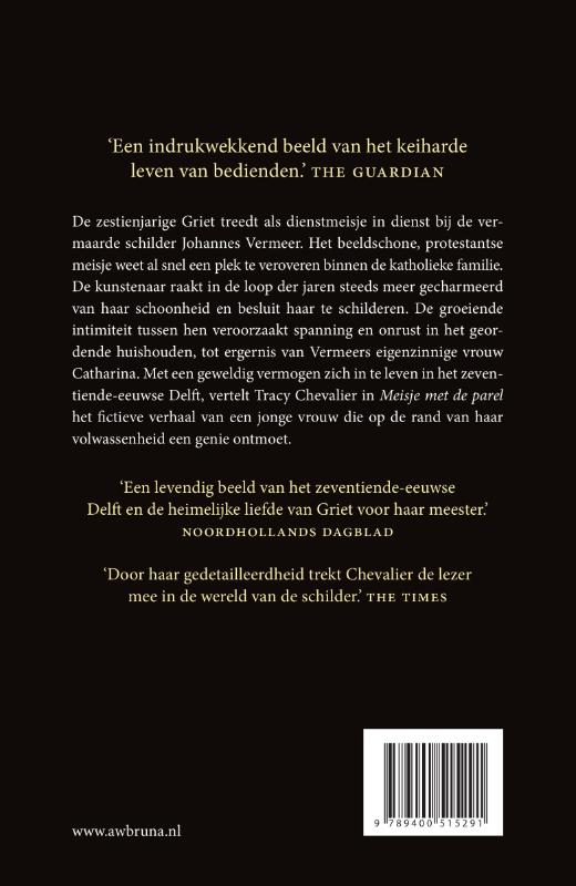 Achterkant van Meisje met de parel
