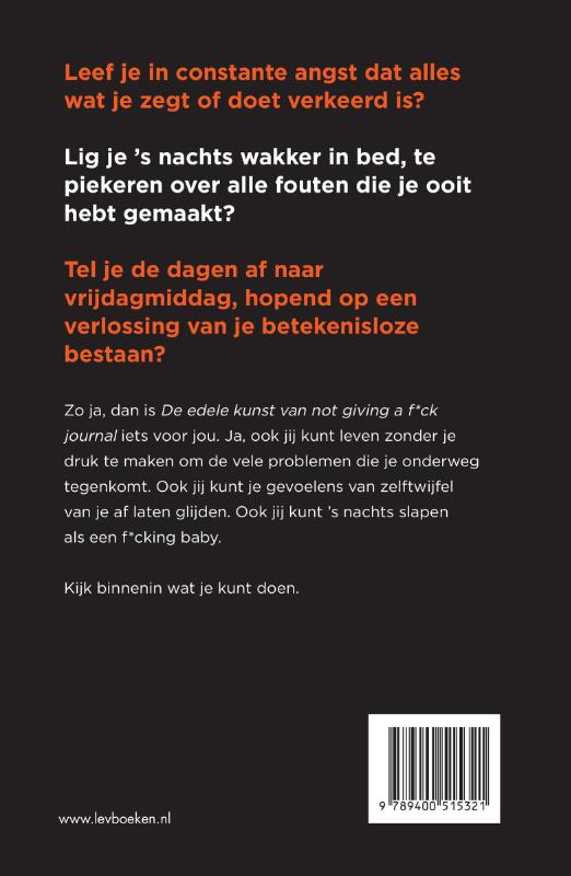 Achterkant van De edele kunst van not giving a f*ck journal